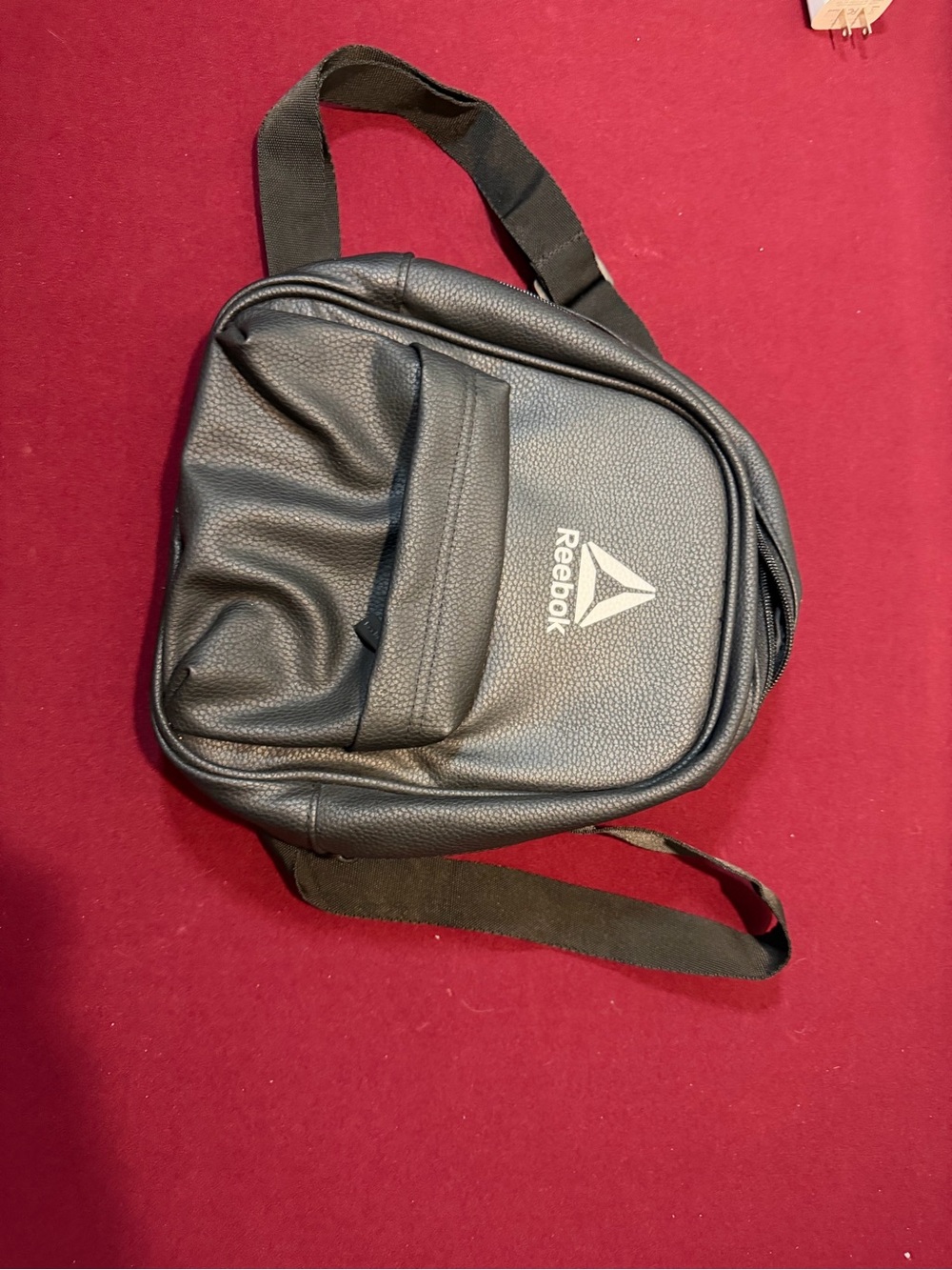 Reebok Black Textured Sling Bag with White Logo